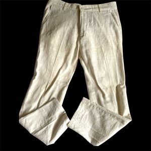 Giorgio Armani men’s off white 100% cotton pants very nice trousers size 34